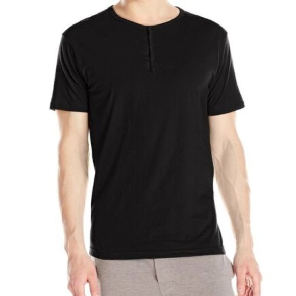 Papi Knit Jersey Short Sleeve Henley Shirt Black - 627105 - Picture 1 of 1
